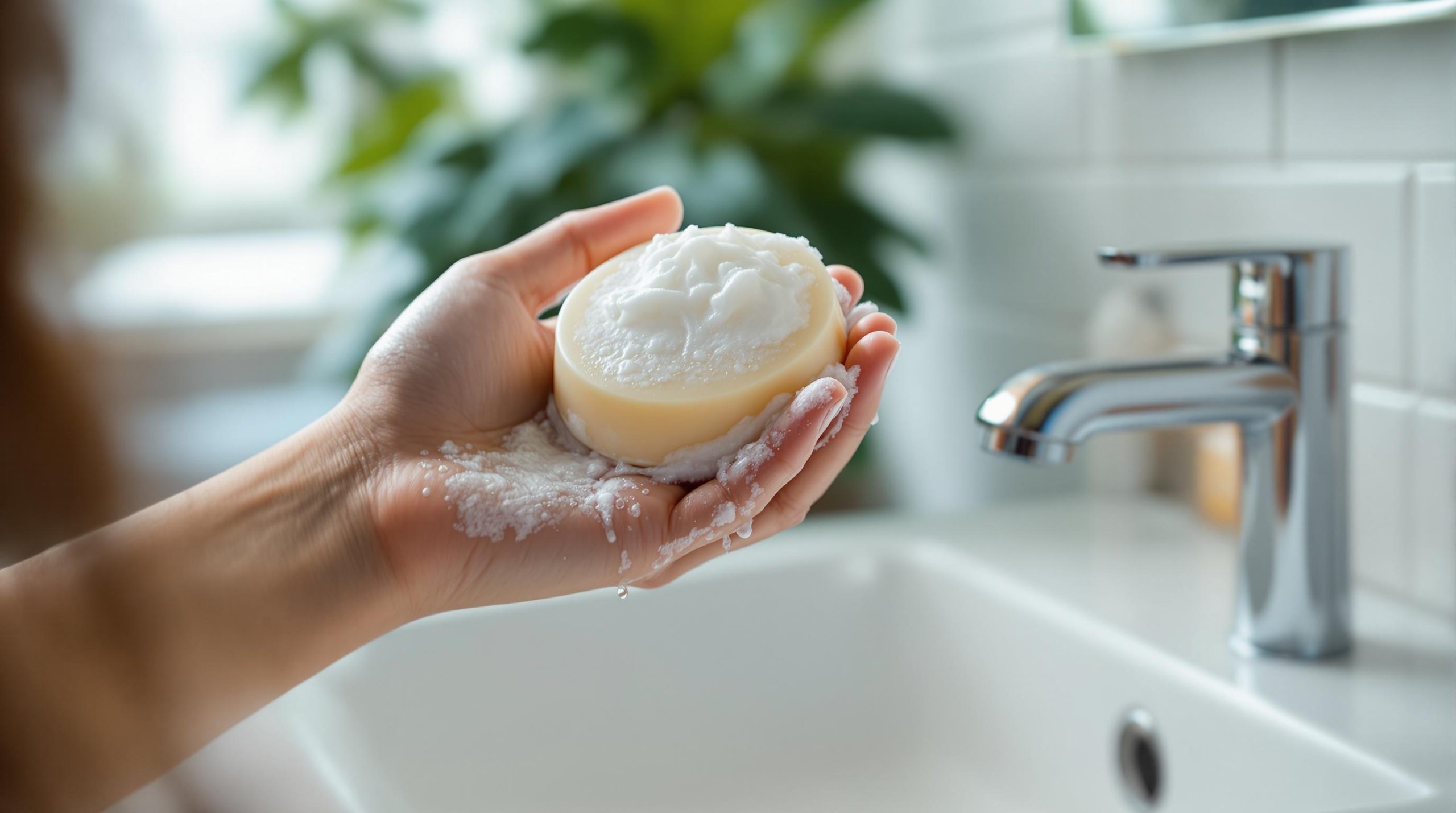 How do I wash my hair with solid shampoo?